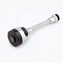 Torneira Extensível Pia de Cozinha com Aerador Dupla Função Bico Giratório 360° Cromado com 2 jato Spray e Jato Concentrado e Durabilidade Adaptador Universal Premium