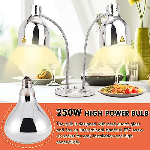 Lampe de conservation de la chaleur des aliments 2 x 250 W réglable