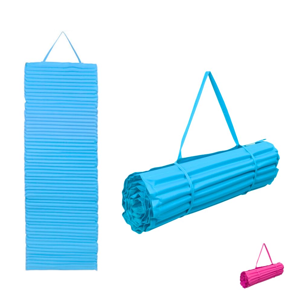 Paluplus Materassino da Spiaggia Arrotolabile, Misura 180x60 cm, Stuoia con Imbottitura Isolante, Lettino con Tracolla per Mare, Campeggio, Escursioni, Picnic, Giardino -8383C