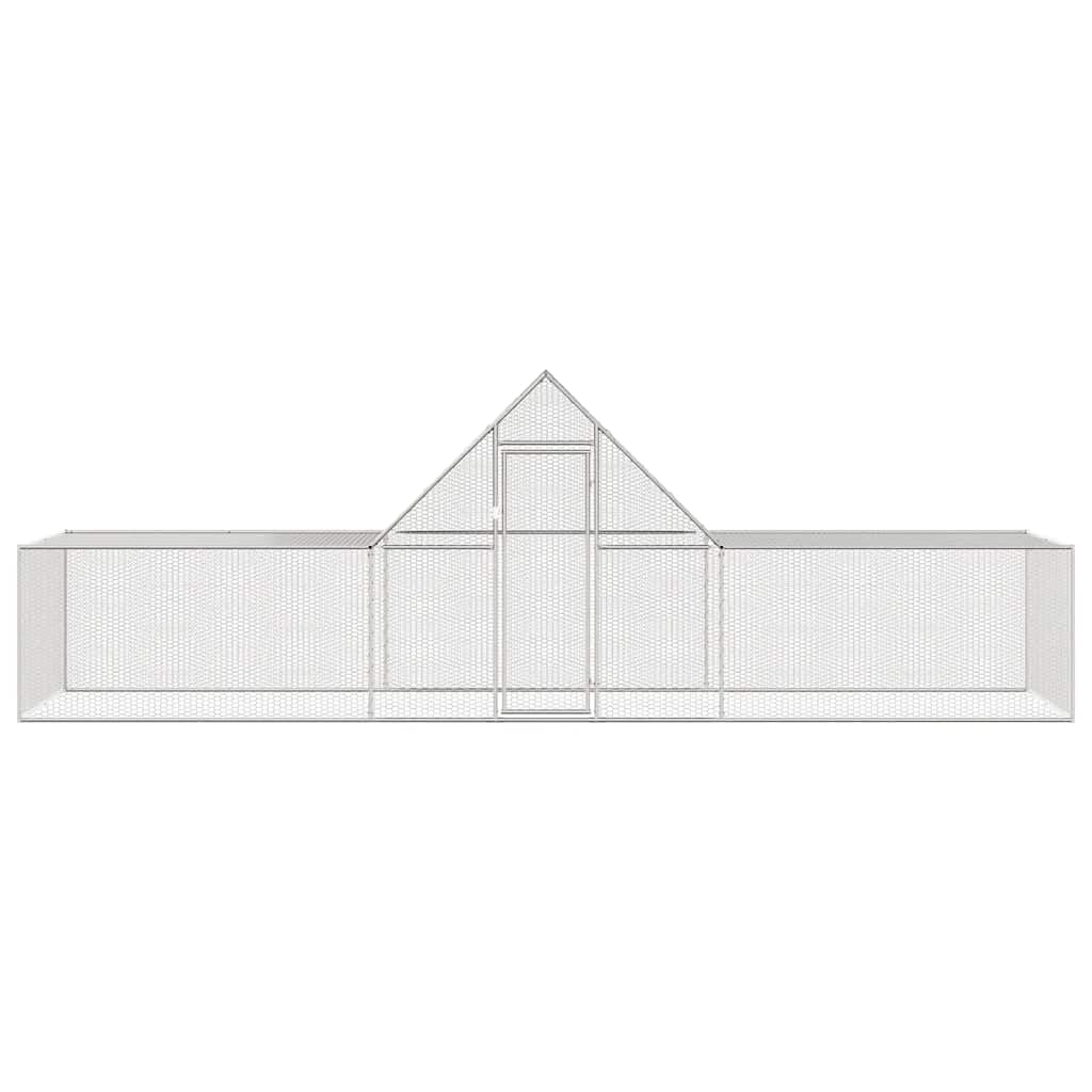 Gallinero espacioso 6 x 2 x 2 m de acero con techo impermeable, puerta bloqueable y rejilla metálica para monitorear tus aves de corral, montar tú mismo
