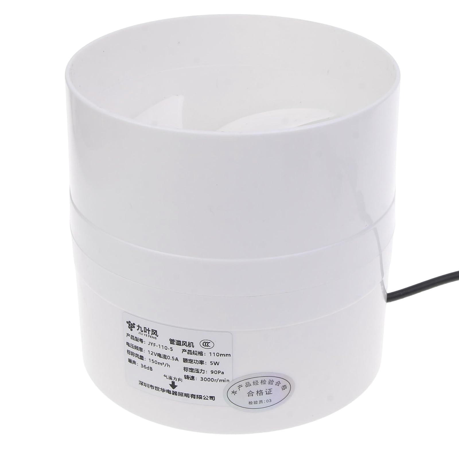 Jazuaiao Multicolor Duct Fan 5W 110Mm For Hvac Airflows Enhancement In Small Spaces, Quiet Ventilation In Grow Areas & Workshops Greenhouse Ventilation