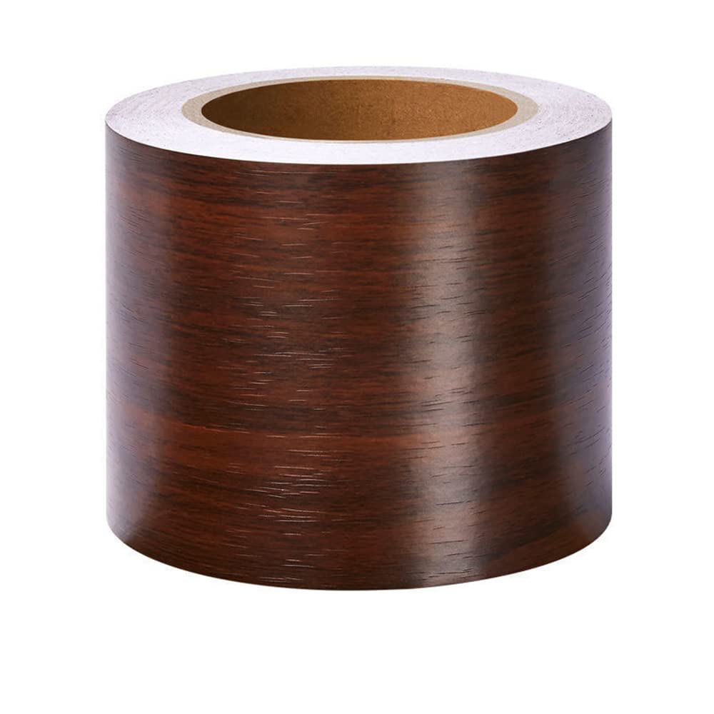 VisitRyl Peel and Stick Wallpaper Borders Self-Adhesive for Bathroom Wall Border Sticker Home Ceiling Decorative Border for Living Room Kitchen Brown Walnut 5cm X 500cm