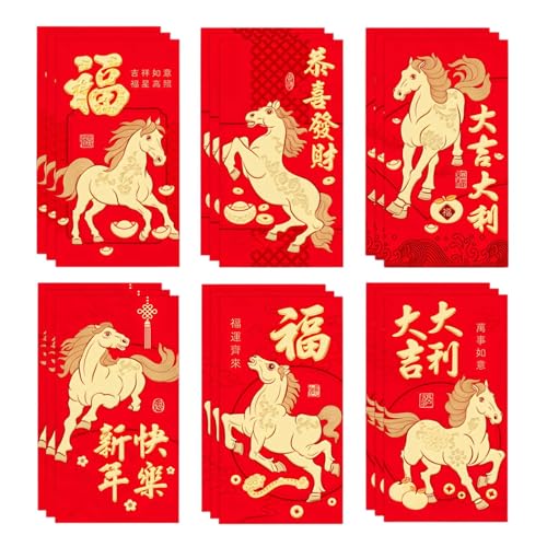 18 Pcs Chinese Red Envelopes, Chinese New Year Red Envelopes for Money 2026, Money Packets Spring Festival for Chineses Lunar Year New Years Reds Envelopess