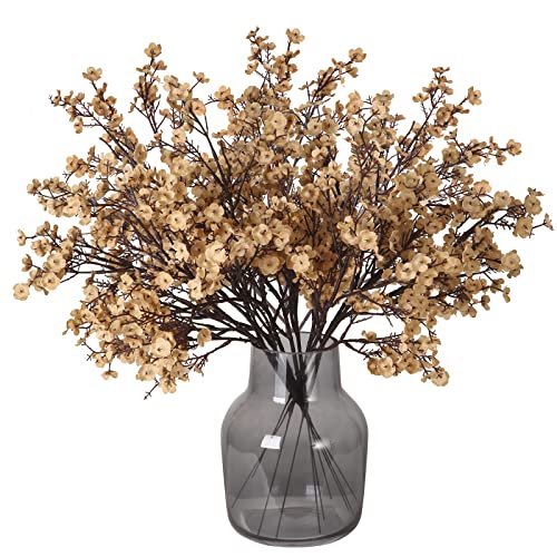 6Pcs Babys Breath Artificial Flowers Bulk Real Touch Flowers Fake silk Flowers Bulk for Home Decoration Kitchen Fall Indoor Bouquet Floral Table Arrangement Centerpieces Festival Decor(Champagne )