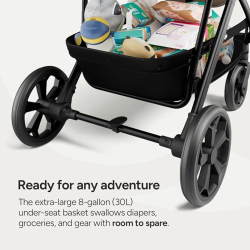 Image of Mompush Wiz Pro 2-in-1 Baby Stroller, Full-Size All-Terrain Premium Stroller with Newborn Mode and Reversible Seat, Snack Tray Included, Large UPF 50+ Canopy & Storage Basket