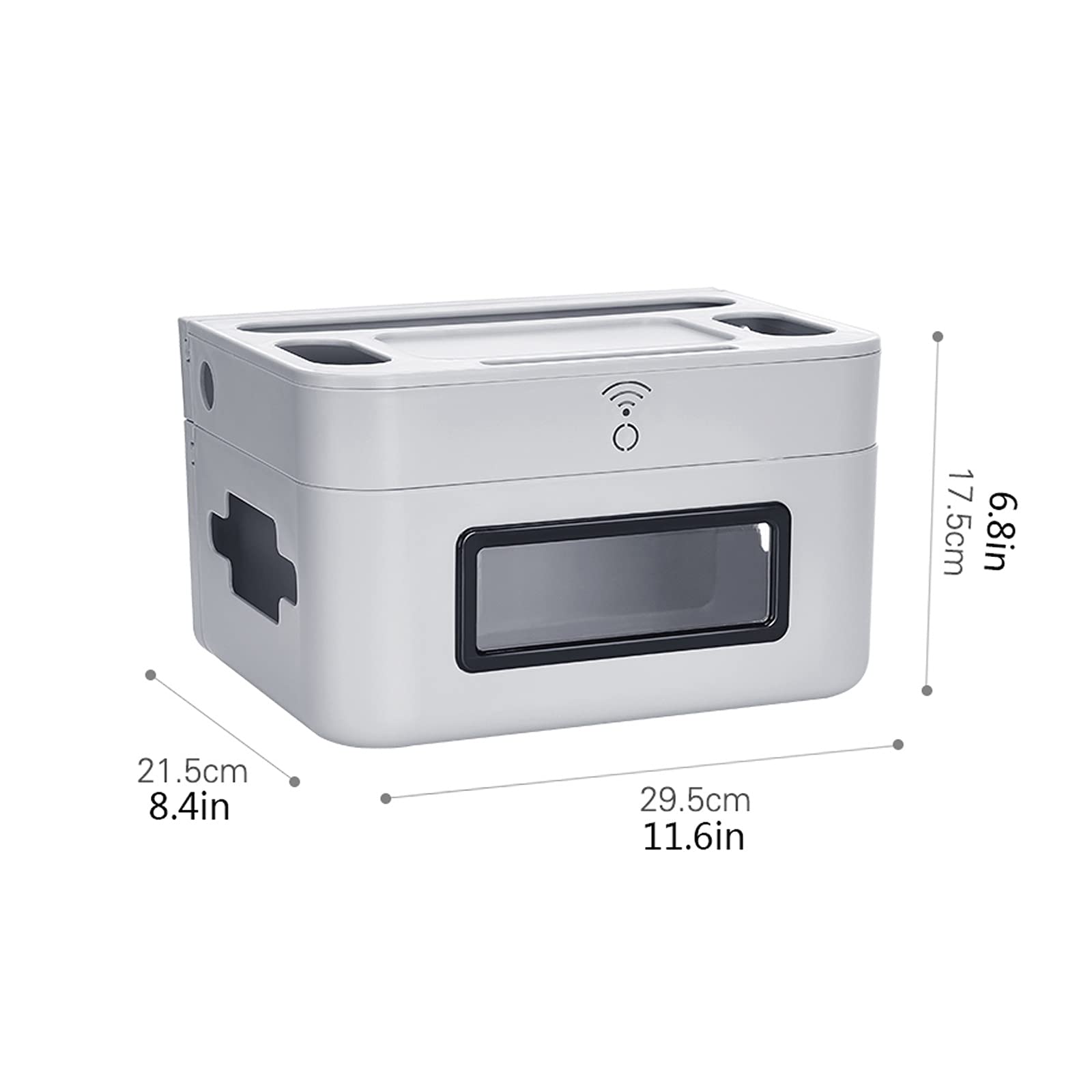 Kabelmanagement-Box, multifunktionale Router-Aufbewahrungsbox, an der Wand befestigte Kabel- und Kabel-Organizer-Box, große Kapazität, Abnehmbarer Kabel-Organizer, hält Kabel sicher und organisiert