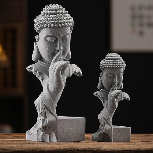 Estatua de Buda Sakyamuni en piedra arenisca pequeña miniatura 5