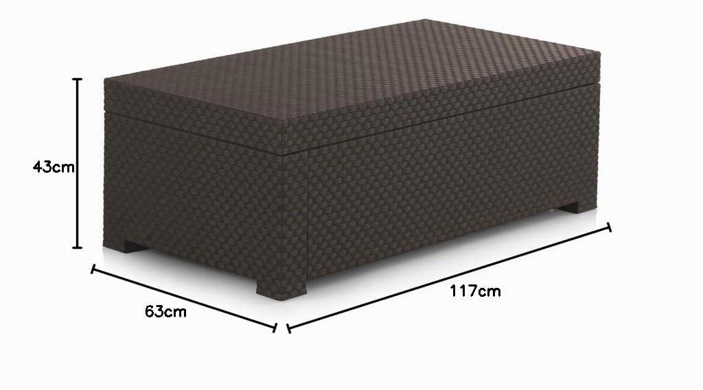 SP Berner Shaf - Diva | Baul Almacenaje Exterior para Muebles de Jardin - Arcon Exterior Jardin con Almacenaje | Fabricado en España con Materiales Reciclados - Color Wengué