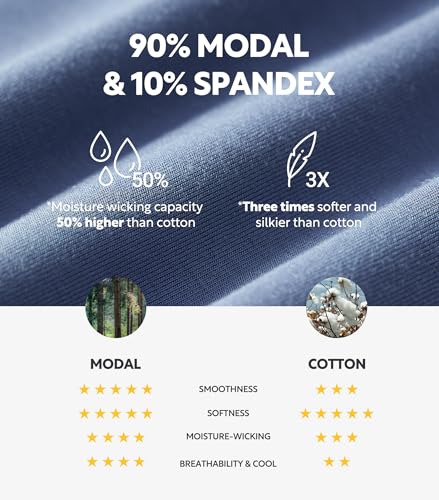 DAVID ARCHY Mens Underwear Boxer Briefs Ultra-Soft Micro Modal Breathable Comfortable with Fly Boxer Briefs for Men 3 Pack2