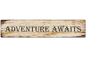 Vintage Retro Style French Poster Adventure Awaits Metal Sign