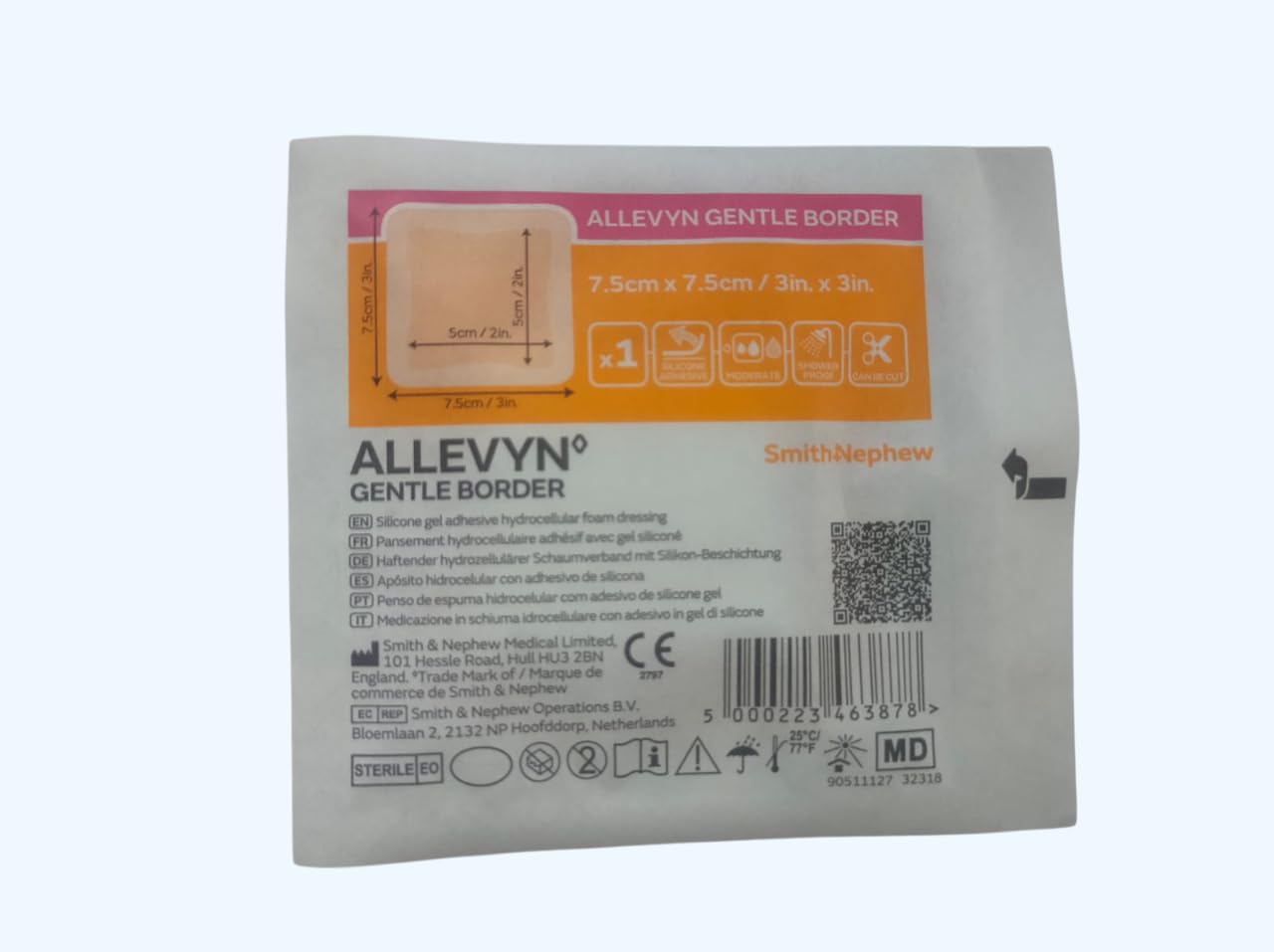 JOMED ALLEVYN GENLTE BORDER FOAM DRESSING SZ : 7.5CMX7.5CM / 3in.X3in. - 3pcs-image-33