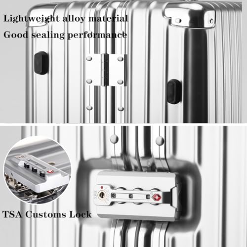 Large Suitcases PC+ABS Zipperless with Spinner Wheels Suitcase Hard Shell Suitcase Carry on Luggage TSA Approved Silver,Gold,29IN3
