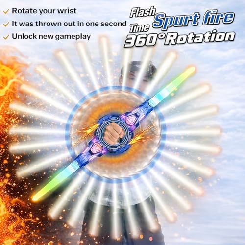 Image of Braintastic Kids Spiral Round Sword Toy with LED Lights & Rotating Action | Light Up Magic Sword with Wrist Rotation Feature | Action Role Play Toy for Boys & Girls | Birthday Gift Toy for Kids Age 3+