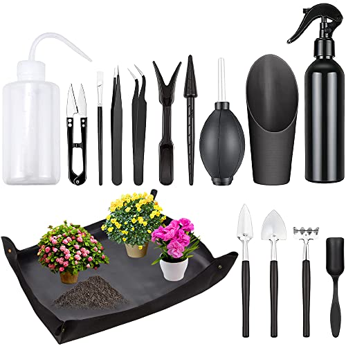 Succulent Tools Set,Mini Gardening Tools Set 16Pcs Bonsai Tree Kit Succulent Plants Tools for Indoor Outdoor Miniature Fairy Garden Plant Care Succulent Tools Set,Mini Gardening Tools Set 16Pcs Bonsai Tree Kit Succulent Plants Tools for Indoor Outdoor Miniature Fairy Garden Plant Care
