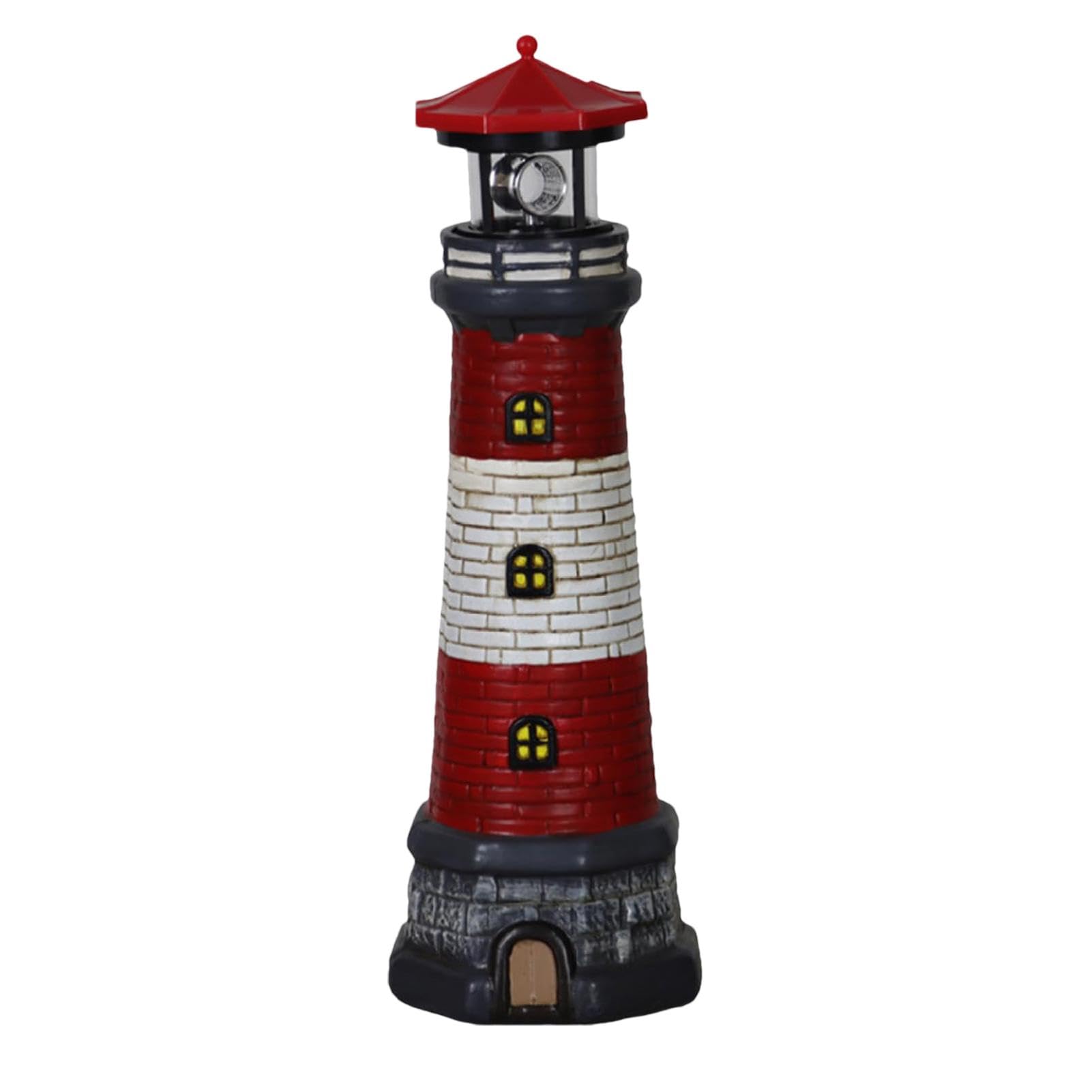 Estatua de faro de jardín LED solar | Decoración de jardín de faro resistente a la intemperie | Figura de patio al aire libre, figuras de patio, luces resistentes a la intemperie, escultura de