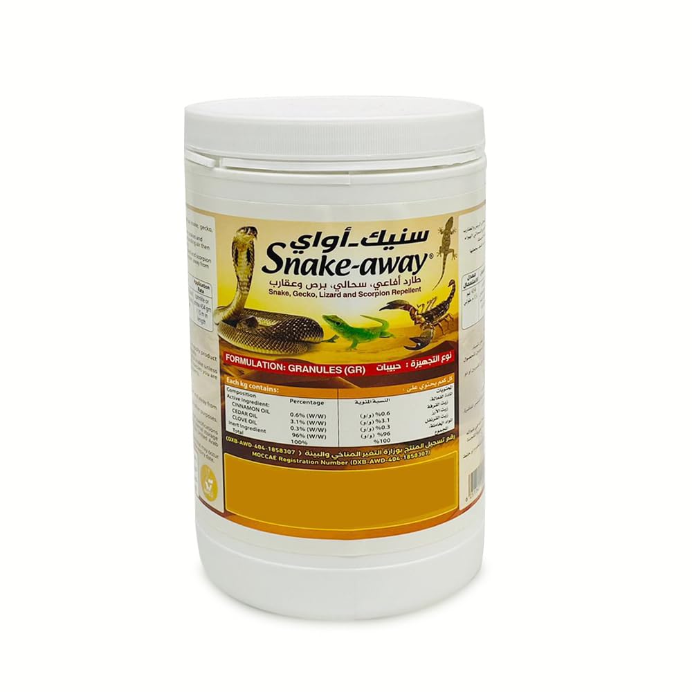 Snake- Away (Snake, Gecko, Lizard And Scorpion Repellent) Granular Outdoor Snake Repelling Granules Lizard & Scorpion Shield Repellent - Repels Againts Poisonous and Non-Poisonous Snakes