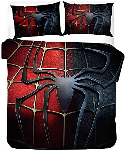 XWXBB - Funda de edredón de 3 piezas, diseño de Spiderman, tejido de alta calidad, adecuado para todas las estaciones, funda nórdica ligera y suave (X07, 135 x 200 cm)