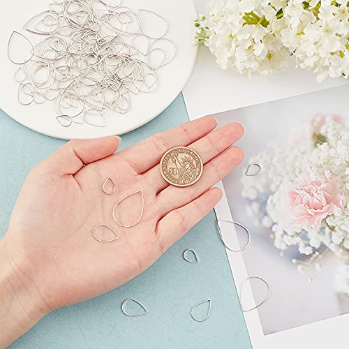 SUNNYCLUE 1 Box 120Pcs 3 Sizes Teardrop Linking Rings Earrings Beading Hoop Brass Metal Open Bezels Frame Charms for Earring Necklaces Findings Crafts Jewelry Making Supplies - Image 3