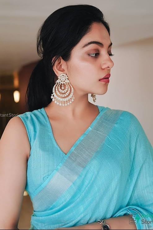 Image of STB-SILK TEXTILES BHAGALPUR Women's Bhagalpuri Linen Saree With Blouse Piece