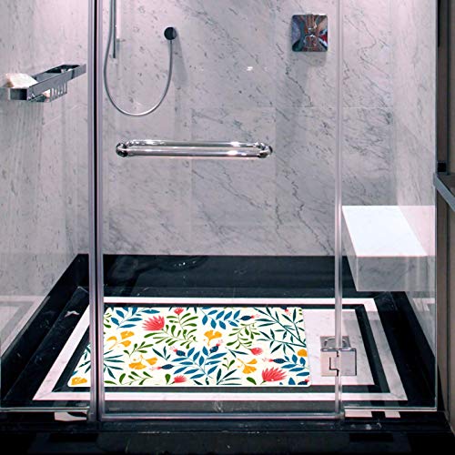 Alfombra de baño antideslizante floral para solucionar los suelos resbaladizos 7