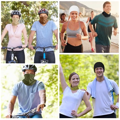 Image of Geyoga 6 /9 Pcs Summer UV Protection Cooling Neck Gaiter Scarf Face Clothing Neck Gaiter Mask Sunscreen Breathable Bandana