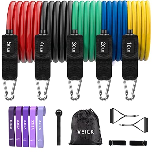 Veick Resistance Bands For Working Out, Exercise Bands, Workout Bands, Resistance Bands Set With Handles For Men Women, Weights For Strength Training Equipment At Home #TOP5