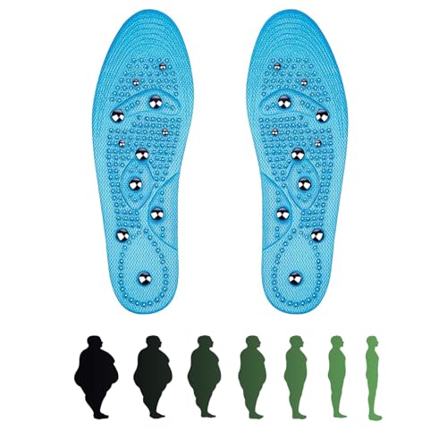 Plantillas Magnéticas, Plantillas Acupresión Zapatos, 1 Par Plantillas Gel Magneticas Para Hombre y Mujer, Reflexología Plantillas Ortopédicas Fascitis Plantar Cuidado La Salud Del Pie (Verde, 35-40)