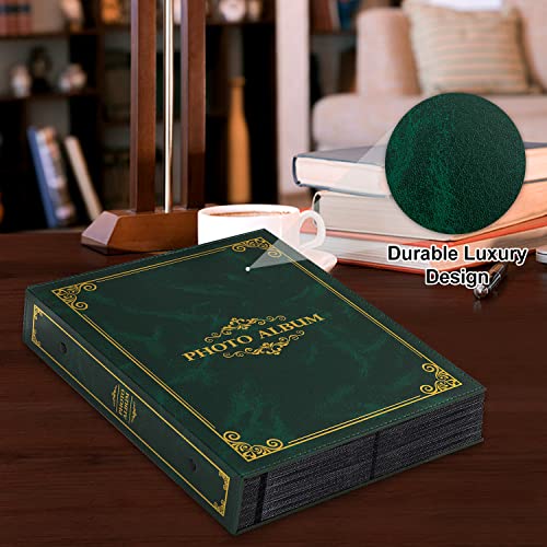Lanpn Photo Album 6x4 Slip in, Traditional Classic 400 Pockets Photo Albums Holds Portrait Only 10x15cm Picture Green - Image 3