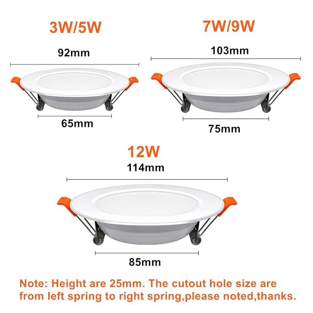 Focos Empotrables LED AC220V Focos De Techo Ultraplano Incl.8 Piezas 3w / 5w / 7w / 9w / 12w Blanco Frío O Blanco Cálido O Blanco Natural Focos Empotrables Led Set ( Color : Warm white , Size : 9w )