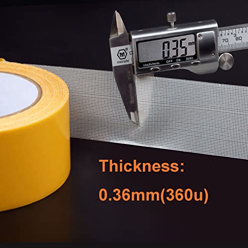 Qrity 1 Stück Doppelseitiges Klebeband, 40mm x 20m Teppichklebeband, Ohne Rückstände, Doppelseitiges Gewebeklebeband für Holz, Glas, Kunststoff