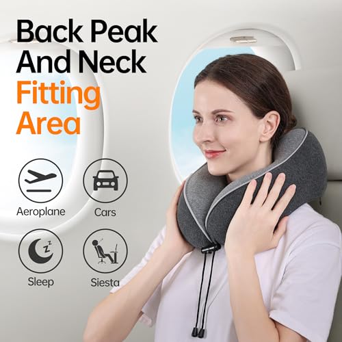 Travel Pillows for Airplanes,100% Pure Memory Foam Travel Neck Pillow - image 6