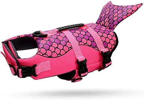 Paws Paradise Dog life jackets Coat Vest Cosplay Mermaid Pet Swimming Training Dog Swimsuit (M)
