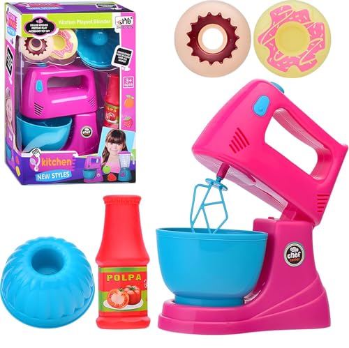 Frullatore Giocattolo per Bambini con Accessori Cucina Elettrodomestici Giocattolo Sbattitore Planetaria Impastatrice Giocattolo per Bambini Elettrodomestici Giocattolo Mixer Set Accessori Cucina (B)