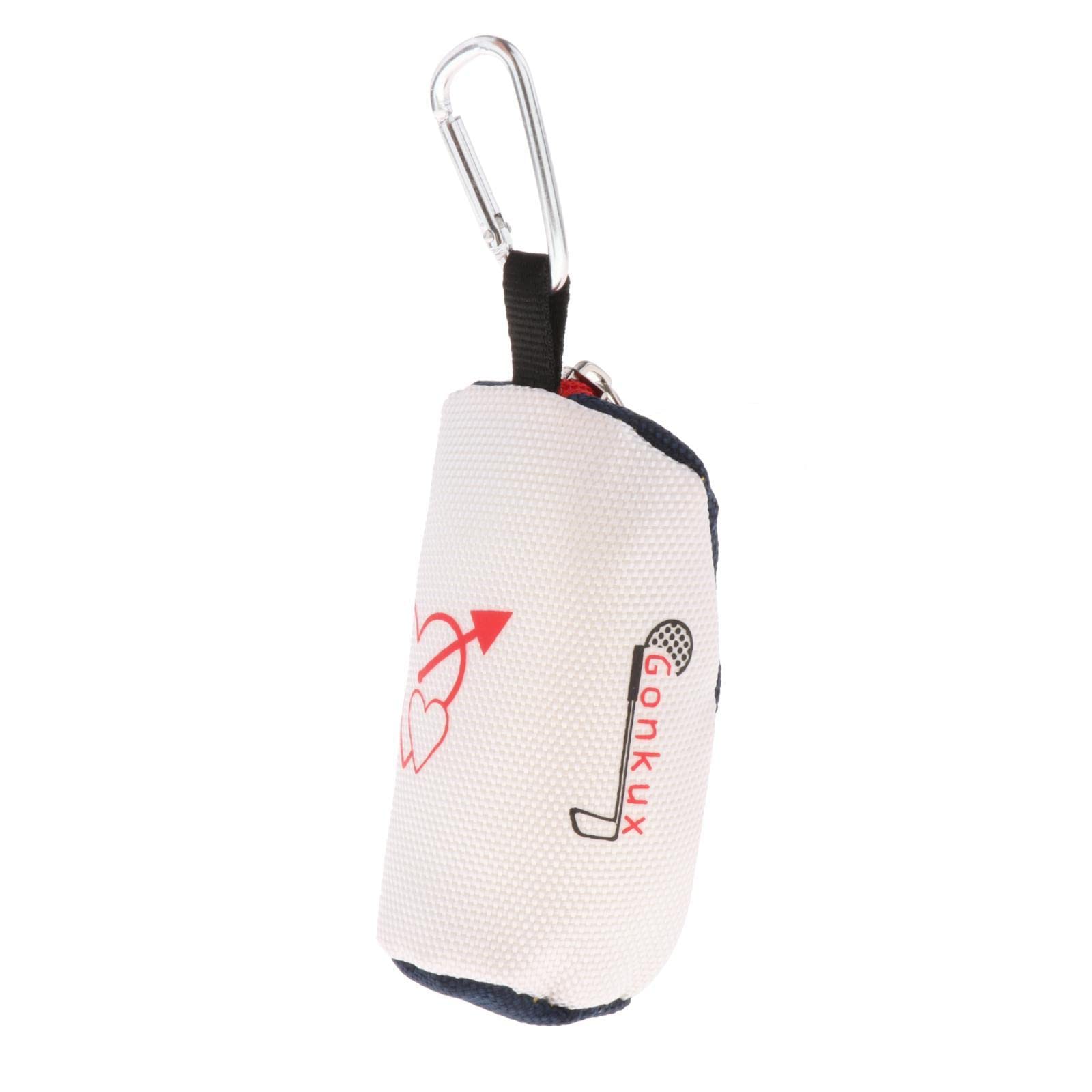 F Fityle Portable Club Ball Pouch Tee Titulaire Organisateur de Stockage Tenir 2 Balles Crochet À Main Ceinture Taille Sac Pochette pour Golf