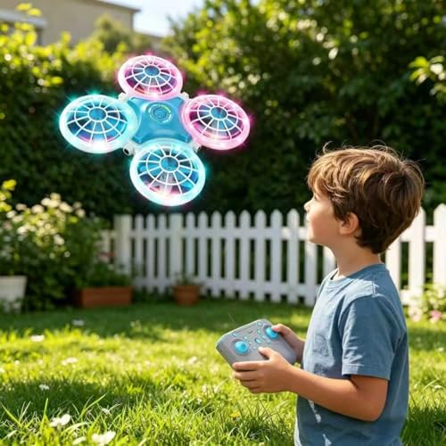 Mini Drohne für Kinder ab 6 7 8 9 10 Jahren, Spielzeug Flugzeug mit Fernbedienung, 360° Flip & 3 Geschwindigkeitsstufen, One-Key Start, LED Lichter, Ideal für Innen & Außen, Geschenke für Kinder – Bild 3