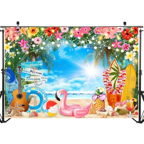 Fondo Fotográfico Verano Luau Playa 8x6ft Mocsicka miniatura 4