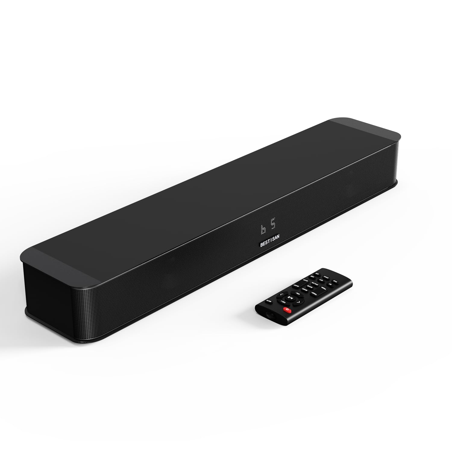 BESTISAN 2.1CH Sound Bar for TV, 28” Compact with Built-in Subwoofer, ARC/Opt/AUX/USB Input, Volume Boost, Bluetooth 5.3, Peak 100W, 3 EQ Modes, All-in-one Soundbar for PC/Gaming/Projectors
