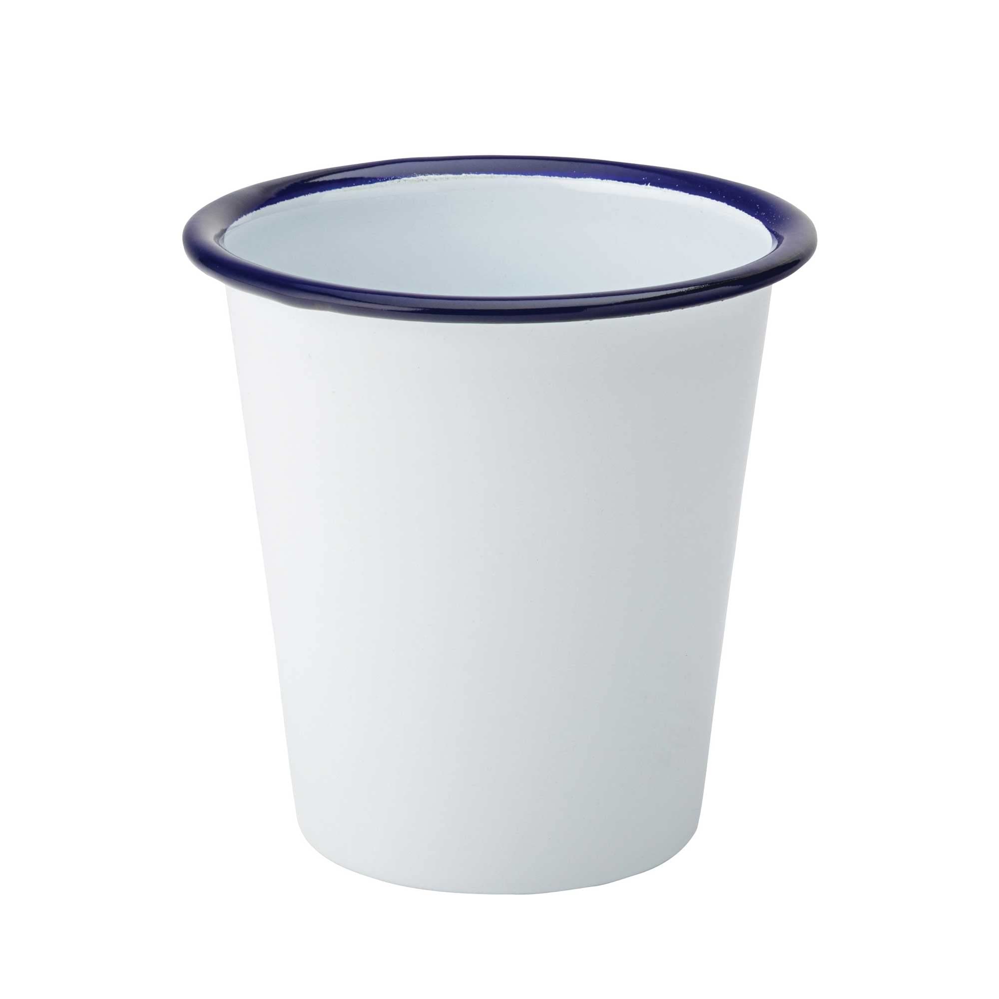 Utopia Tableware White Utopia Enamel Serving Pot 11.5Oz / 330Ml - Steel Chip Cup With Enamel Coating