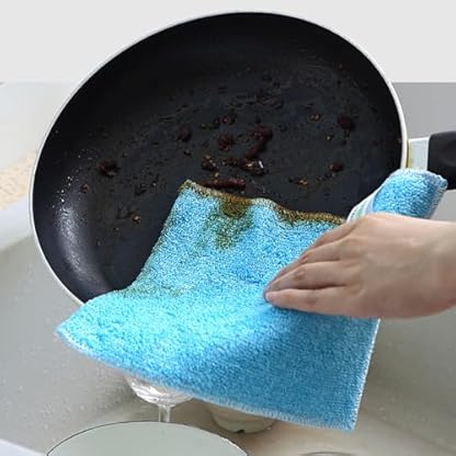 Lkw Ogechi 10er Set Küchentücher 18 * 23CM 27 * 30CM Bambus-Geschirrtücher, Weiche Microfaser Geschirrhandtücher - Ultra Saugfähig, Wiederverwendbare Geschirrtücher, Antihaftöl, Waschbar – Bild 7