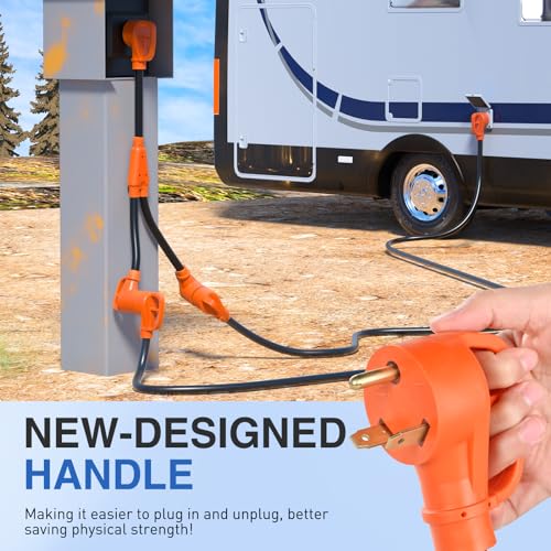 Image of Nilight 30 Amp RV Y Splitter Adapter Cord 30A Male Plug to Two 30A Female Receptacle NEMA TT-30P TT-30R Pure Copper Heavy Duty Heavy Duty STW 10 AWG Cable for RV Camper Generator