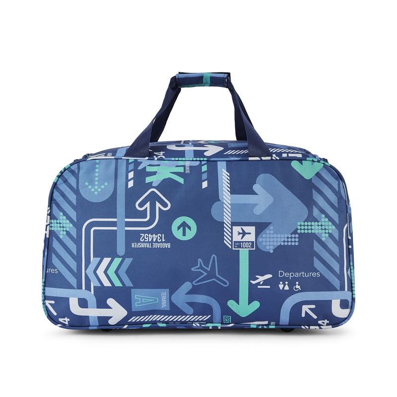 Image of uppercase JFK 50cm Duffle Bag | 44 LTS | Dust Resistant Travel Bag | Spacious Main Compartment | Adjustable Shoulder Strap |Sustainable Duffle Bag for Women & Men | 1500 Days Warranty (Blue)