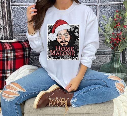 Home Malone Christmas Sweatshirt, Funny Christmas Sweatshirt, Ugly Christmas Sweatshirt, Unisex Crewneck Sweatshirt3