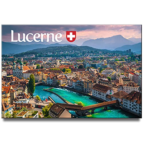 Imán decorativo para refrigerador Lucerne Suiza 5x7.5cm