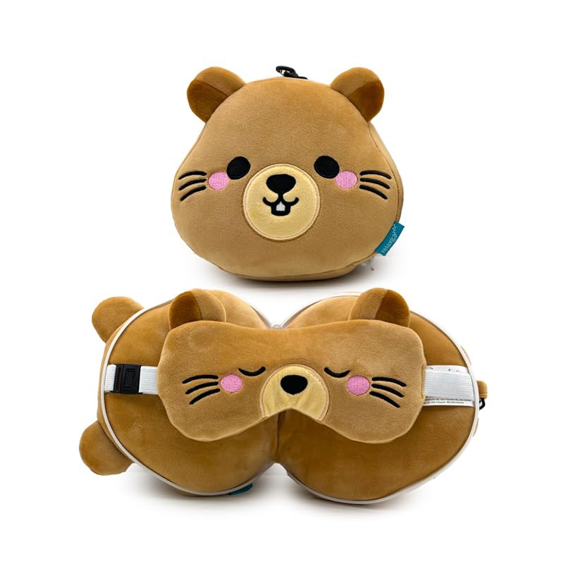 Puckator Relaxeazzz Mimi la Marmotte Coussin de voyage 2 en 1 Relaxeazzz