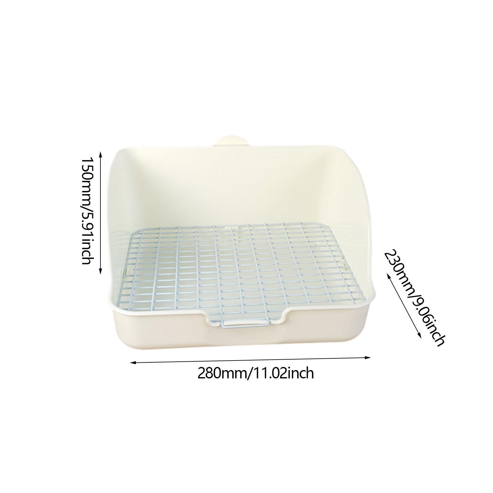 Kaninchentoilette Eckkäfigtoilette Kaninchen Töpfchen Kleintierklo Und Hasentoilette Als Platzsparendes Design für Die Käfigecke für Chinchillas Igel, Weiß
