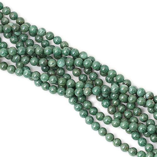 Qiwan 45PCS 8mm Natural African Jade Round Loose Stone Beads for Bracelet Necklace Earrings Jewelry Making Crafts Design Healing 1 Strand 15"