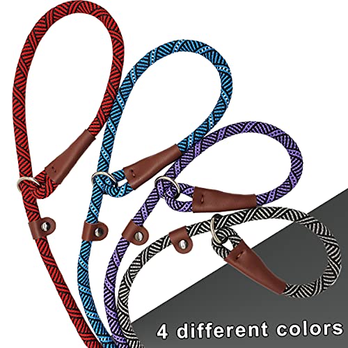 Sepxufore 3Ft Slip Lead Dog Leash, 1/2 Inch Rope Dog Walking And Training Lead, No Pull Strong Nylon Leash Great For Medium And Large Black #TOP4