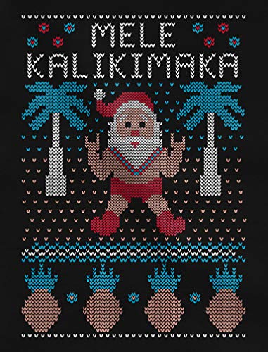 Image of Mele Kalikimaka Hawaiian Santa Ugly Christmas Toddler Kids Long Sleeve T-Shirt
