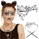 Metal Masquerade Mask for Women with Rhinestones - Half Face Womens Phantom of The Opera Mask for Mardi Gras, Prom & Venetian