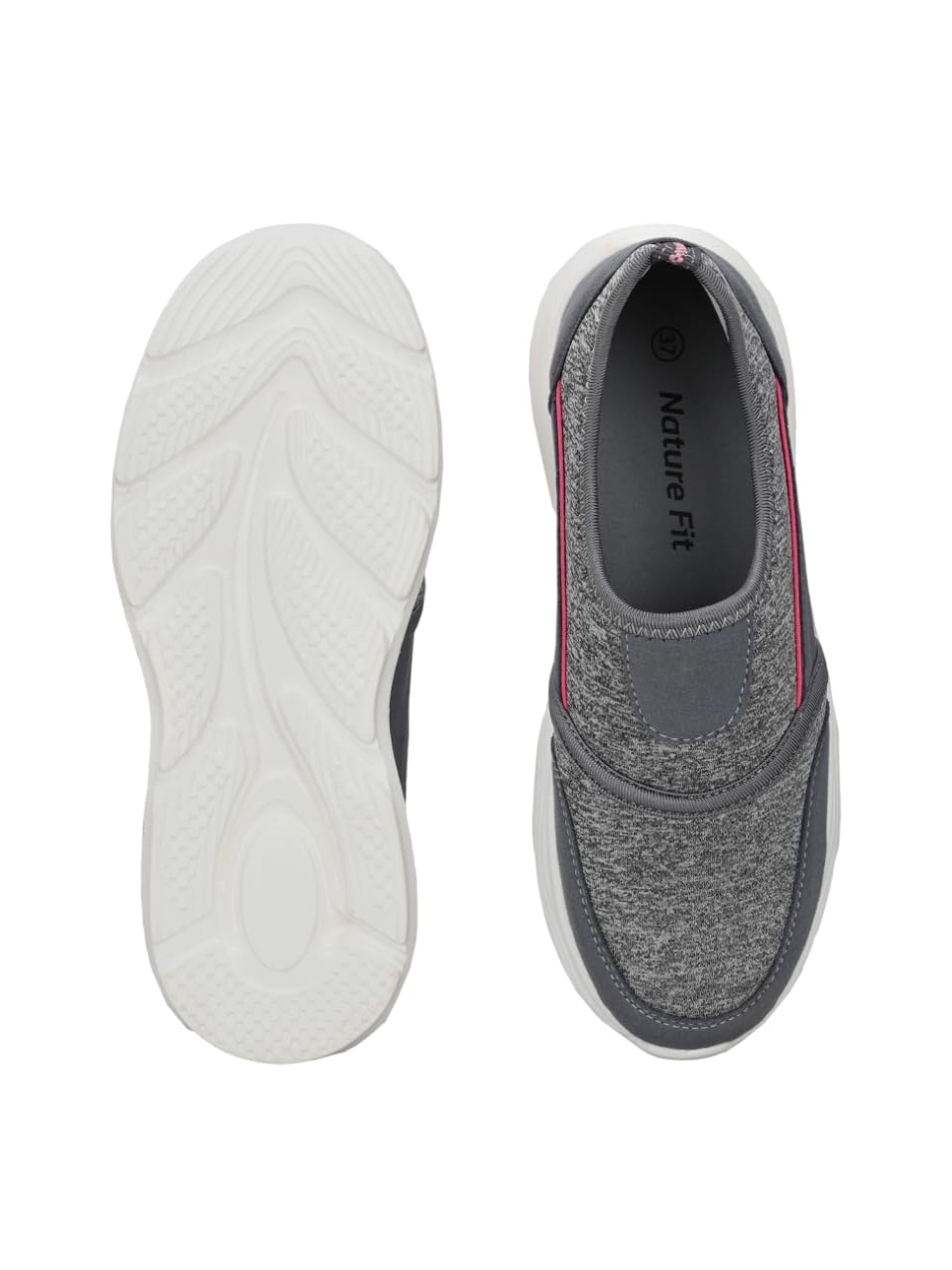 Nature Fit Casual Slip-On Shoes for Women | Womens Walking Shoes with Knitted Vamp Upper for Sock-Like Comfort | Anti-Slip Outsole | Slip-On Shoes for Women with Memory Foam Insole (Grey,38) (B0DBZKZ5H6) Amazon Price History, Amazon Price Tracker